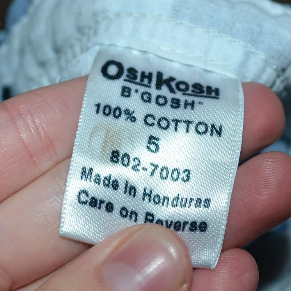 Vintage Oshkosh B'gosh Light Wash Girls' Overalls Size 5 100% Cotton